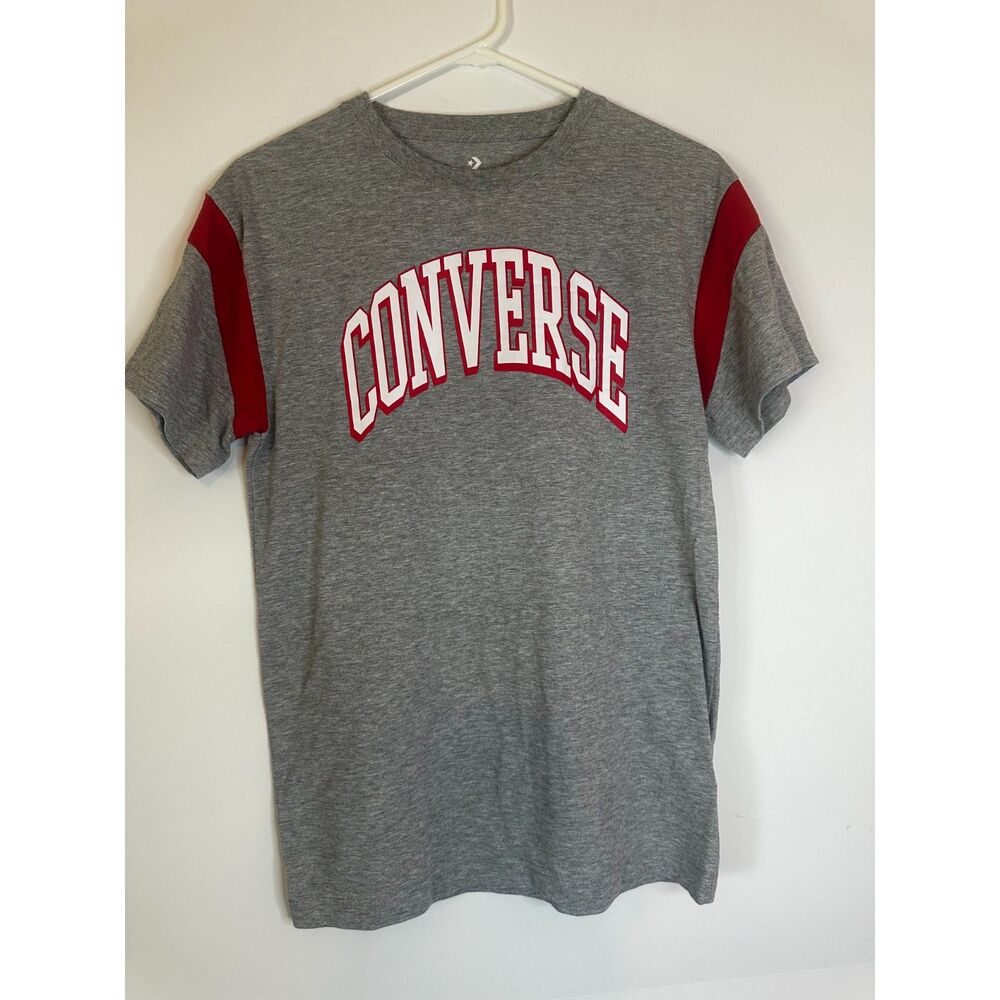 Converse Gray Red Sleeve Logo Tee | Youth XL (fits teen/adult S-M)